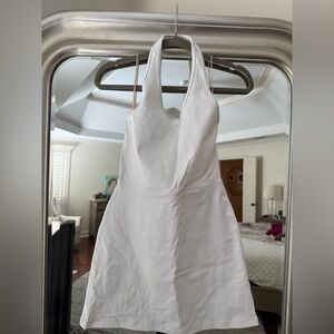 Aritzia Life Whistle Dress white halter spandex cotton dress